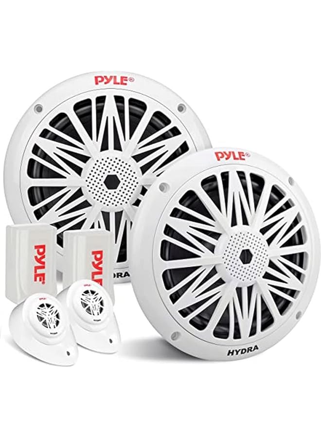 Pyle 200 Watt Marine Speaker System - Weather Resistant Dual 2 Way 6.5 Inch Outdoor Stereo Audio Sound Speakers W/ 85Hz-6Khz Frequency Response, Heavy Duty 8Oz Magnet Structure Plmr6Kw - Image 1