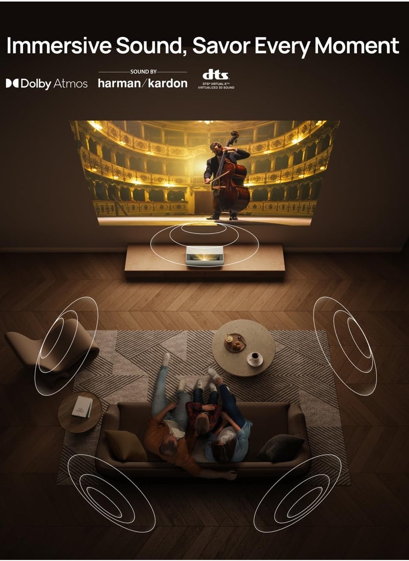 XGIMI AURA 2 UST Laser Projector, Dolby Vision, IMAX Enhanced, 2300 ISO Lumens, 1,000,000:1 Dynamic Contrast Ratio, 0.177:1 Throw Ratio, Intelligent Screen Adaption, 60W Harman Kardon Speakers  - Image 3
