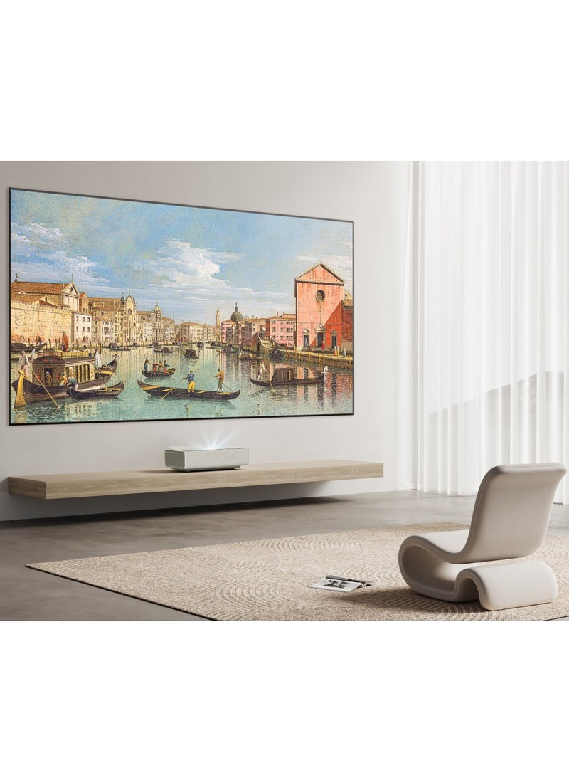 XGIMI - AURA 2 UST Laser Projector, Dolby Vision, IMAX Enhanced, 2300 ISO Lumens, 1,000,000:1 Dynamic Contrast Ratio, 0.177:1 Throw Ratio, Intelligent Screen Adaption, 60W Harman Kardon Speakers - Image 1