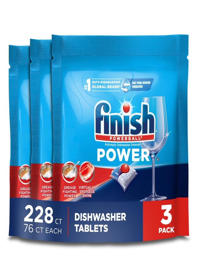 Finish Power - 76ct - Dishwasher Detergent - Powerball - Dishwashing Tablets - Dish Tabs, (Pack of 3)