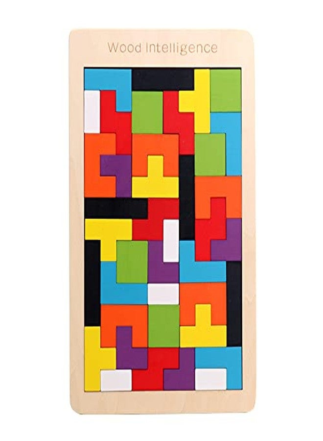 Grizzly Wooden Tetris Jigsaw Puzzle Set of 40 Pcs - Image 1