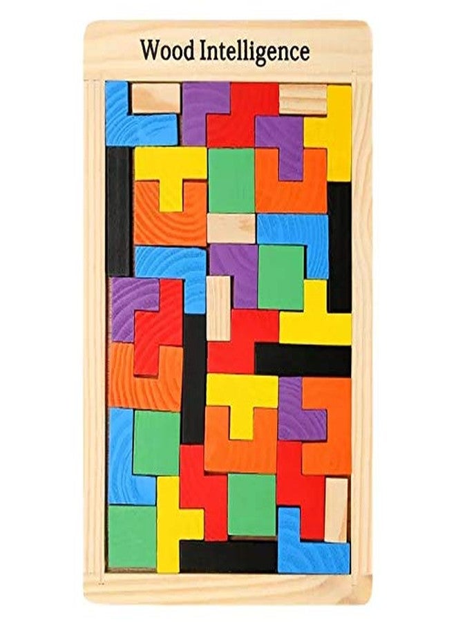 Grizzly Wooden Tetris Jigsaw Puzzle Set of 40 Pcs - Image 2