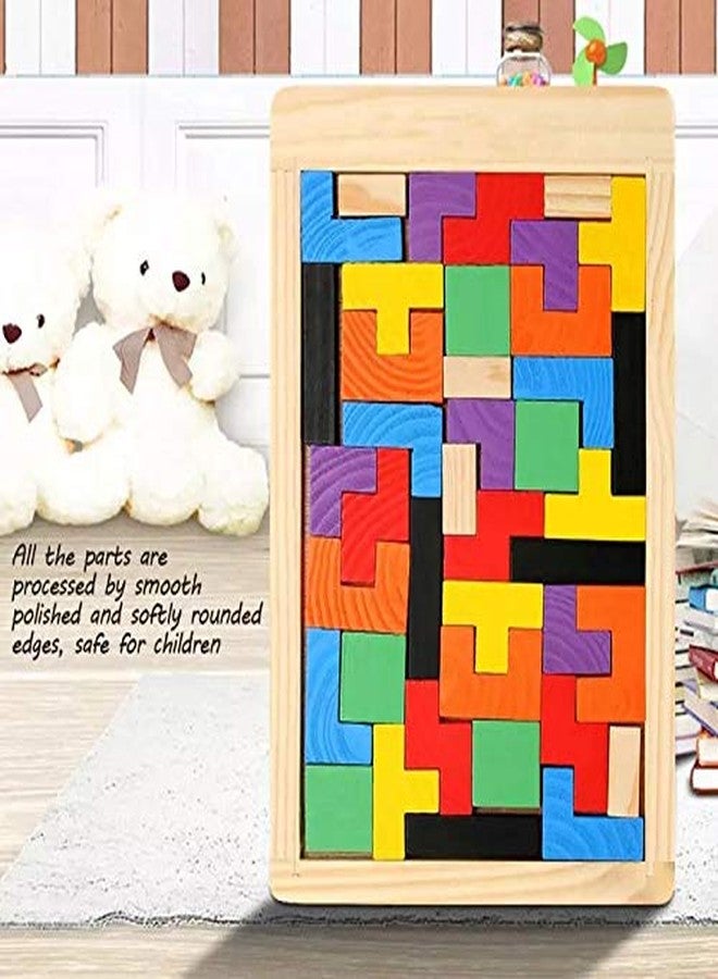 Grizzly Wooden Tetris Jigsaw Puzzle Set of 40 Pcs - Image 4