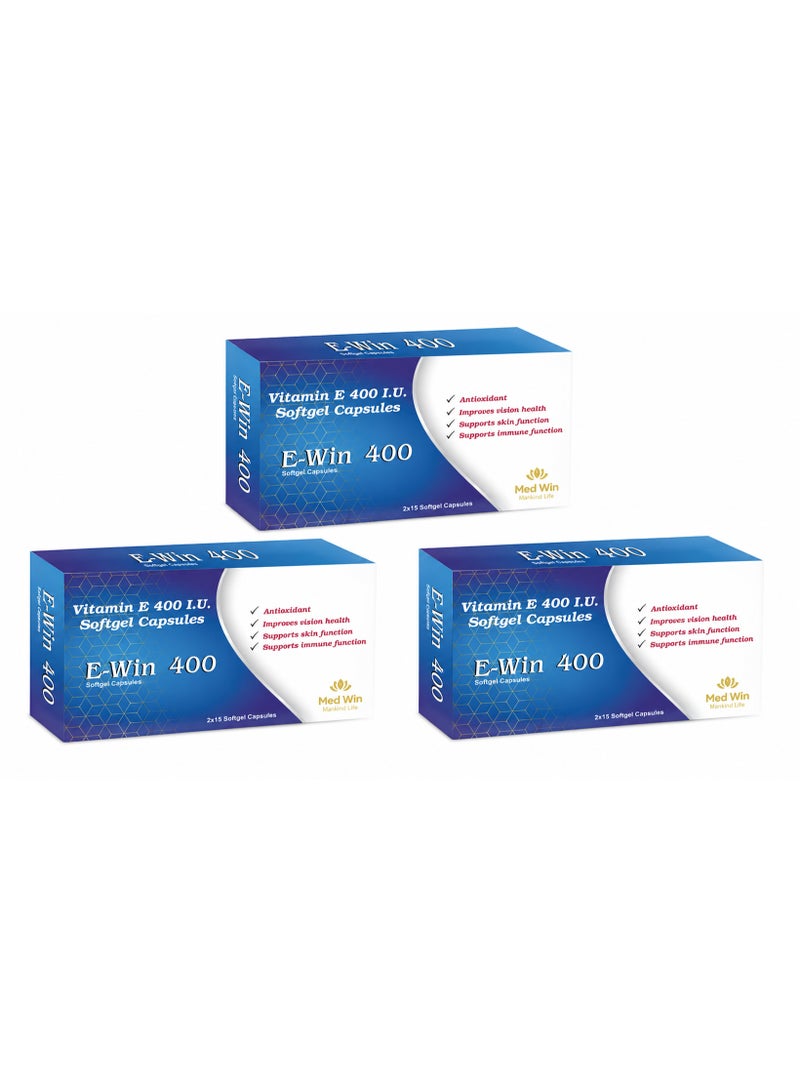Med Win E-Win Vitamin E 400 Softgel Capsules 3PCS