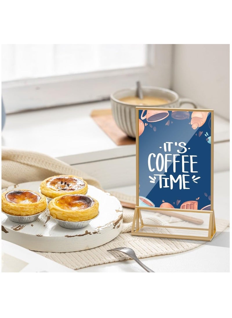 Generic - Acrylic Sign Holders 4x6 inches - Durable, Clear Plastic Table Top Flyer Display Stand for Home, Office, Shop, and Exhibition - Easy Paper Holder for Promotions and announcements(Set of 6) - Image 1