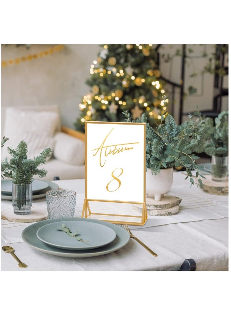 Generic - Acrylic Sign Holders 4x6 inches - Durable, Clear Plastic Table Top Flyer Display Stand for Home, Office, Shop, and Exhibition - Easy Paper Holder for Promotions and announcements(Set of 6) - Image 1