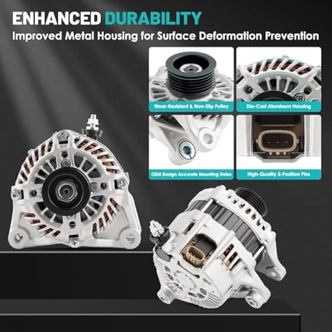 Farrme 20288N Car Alternator Fit for Mazda CX-5 CX5 CX-3 MX-5 Miata, for Mazda 3, for Mazda 6, for Toyota Yaris iA, for Scion iA Automotive Replacement Alternators 100A PE0118300, PE01-18-300, 20288 - Image 4