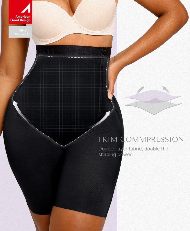 SHAPELLX Shapewear Tummy Control High Waisted Body Shaper Shorts Shapewear for Women Slip Shorts Butt Lifting Higher Power (Black, Small) - Image 2