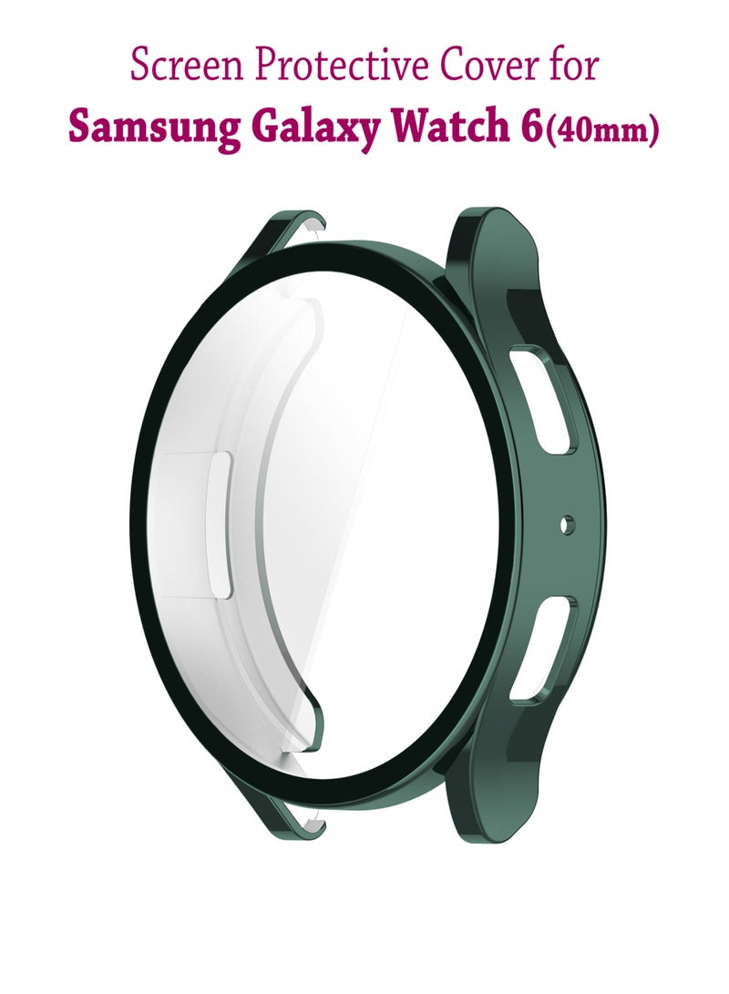 غطاء حماية للشاشة فائق الهجين مصمم لساعة سامسونج جالاكسي 6 (40 ملم) - أخضر