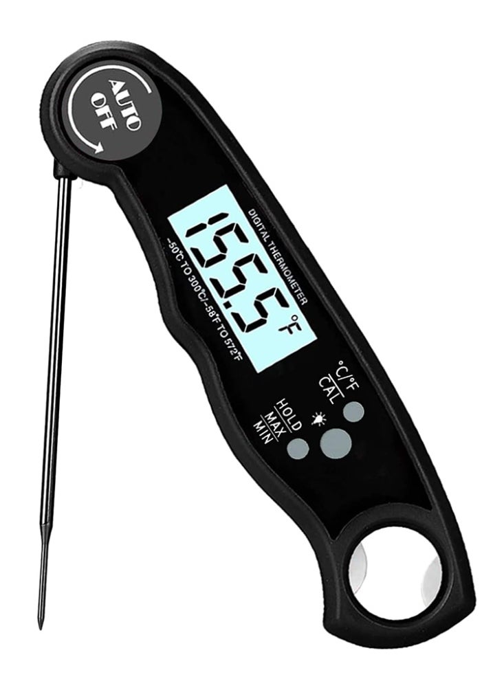 Generic Digital Food Thermometer Black/Grey Instant Read Waterproof Kitchen Tool Accurate Measurement for BBQ Baking Outdoor Use  - Image 1