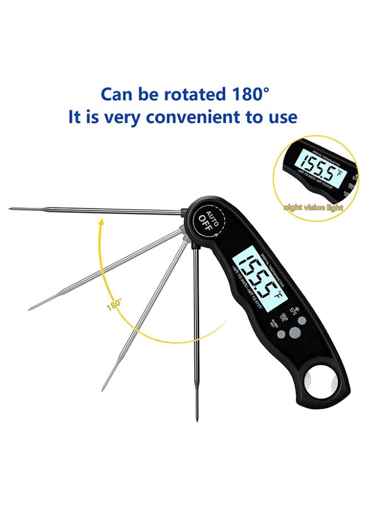Generic Digital Food Thermometer Black/Grey Instant Read Waterproof Kitchen Tool Accurate Measurement for BBQ Baking Outdoor Use  - Image 4