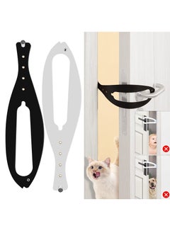 2 Pack Cat Door Holder Latch Strong Flex Latch Strap Cat Door Stopper Cat Door Alternative to Keep Dogs Out of Cat Litter and Food No Measuring Easy to Install