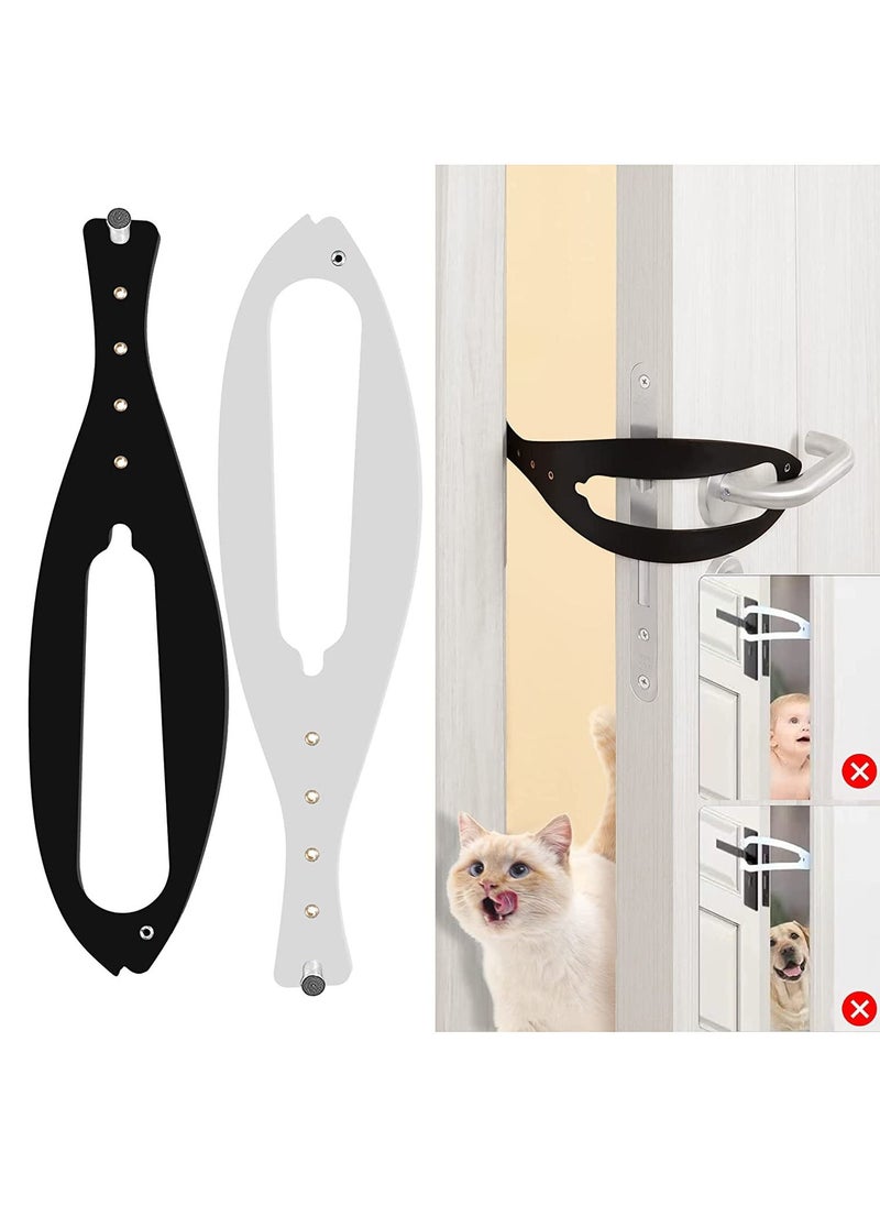 Generic - 2 Pack Cat Door Holder Latch Strong Flex Latch Strap Cat Door Stopper Cat Door Alternative to Keep Dogs Out of Cat Litter and Food No Measuring Easy to Install - Image 1