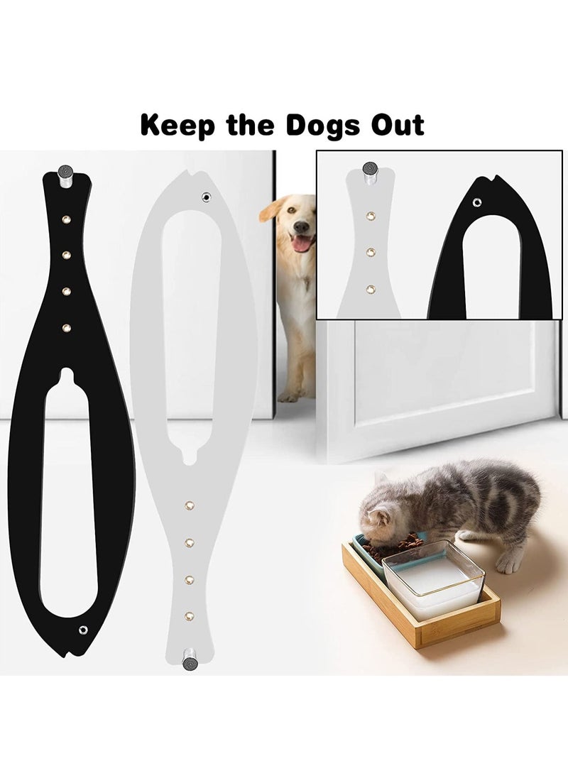 Generic - 2 Pack Cat Door Holder Latch Strong Flex Latch Strap Cat Door Stopper Cat Door Alternative to Keep Dogs Out of Cat Litter and Food No Measuring Easy to Install - Image 1