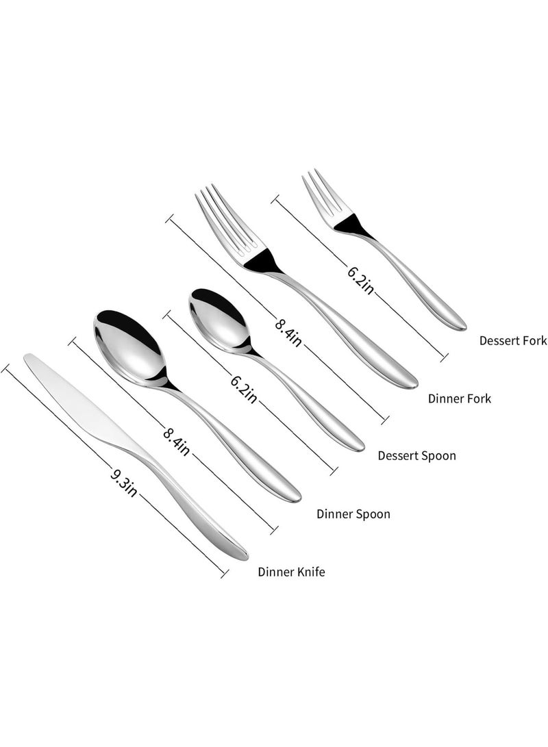 BS B&S 24-Piece Cutlery Set 6 Table Spoons, 6 Forks, 6 Knives & 6 Tea/Coffee Spoons Premium Stainless Steel Flatware Gift Box - Image 2