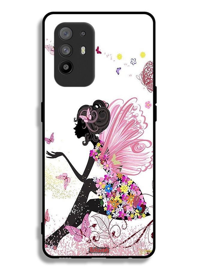 Tolwak Oppo A95 5G Protective Case Cover Butterfly Girl Artwork - Image 2
