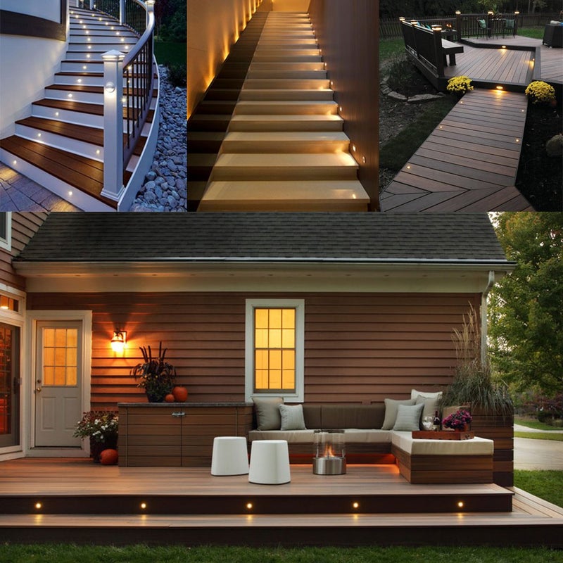 Cimkiz LED Deck Lights Kit 12V Low Voltage Waterproof IP67 Warm White Recessed Deck Lighting In Ground Light for Step Stair Garden Patio Wood Floor Outdoor Landscape Accent Lights Fixtures(Pack of 10) - Image 4