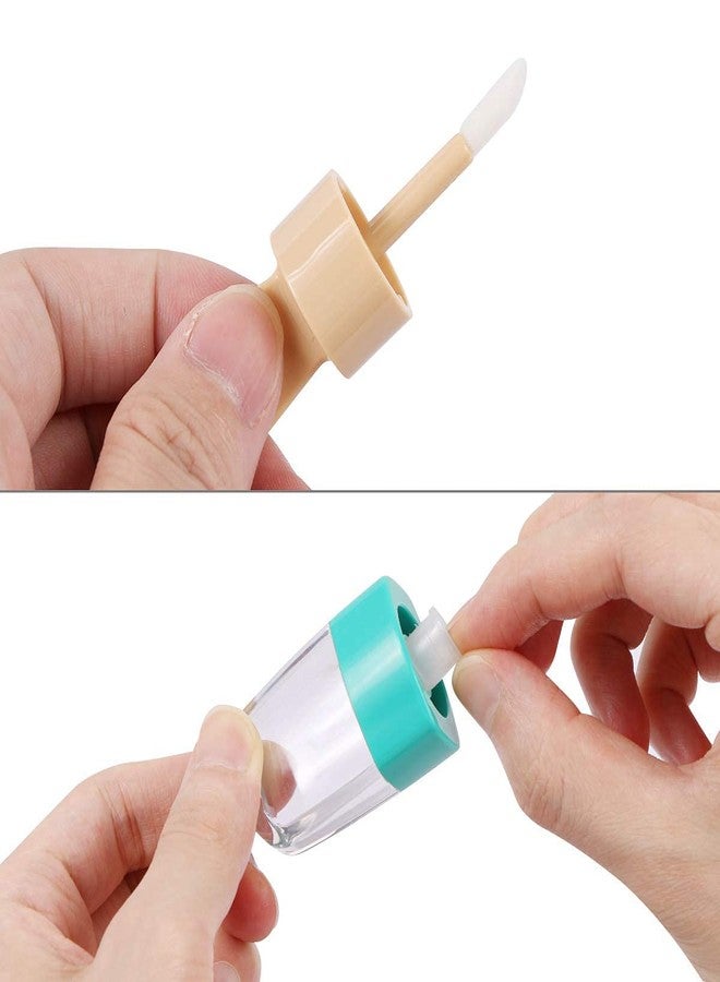 JOLLYSTYLE 15PCS Lip Gloss Tubes - Pink Green Blue Ice Cream Shape Lip Gloss Containers Empty - Refillable Clear Lipgloss/Lip Balm Containers for Girls Women DIY Cosmetics - Image 3