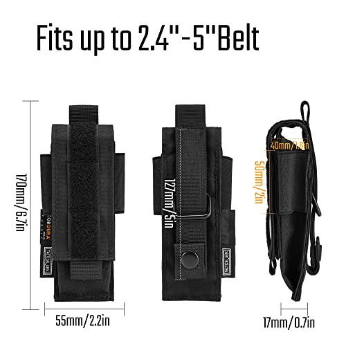 TACTICAL_GEEK TACTICAL GEEK EXT8 EDC Belt Organizer Molle Multitool Sheath Nylon Flashlight Holster EDC Pocket Organizer for Small Tool Organizer Pouch Accessories for Daily Carry Black - Image 3
