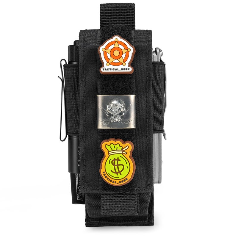 TACTICAL_GEEK TACTICAL GEEK EXT8 EDC Belt Organizer Molle Multitool Sheath Nylon Flashlight Holster EDC Pocket Organizer for Small Tool Organizer Pouch Accessories for Daily Carry Black - Image 2