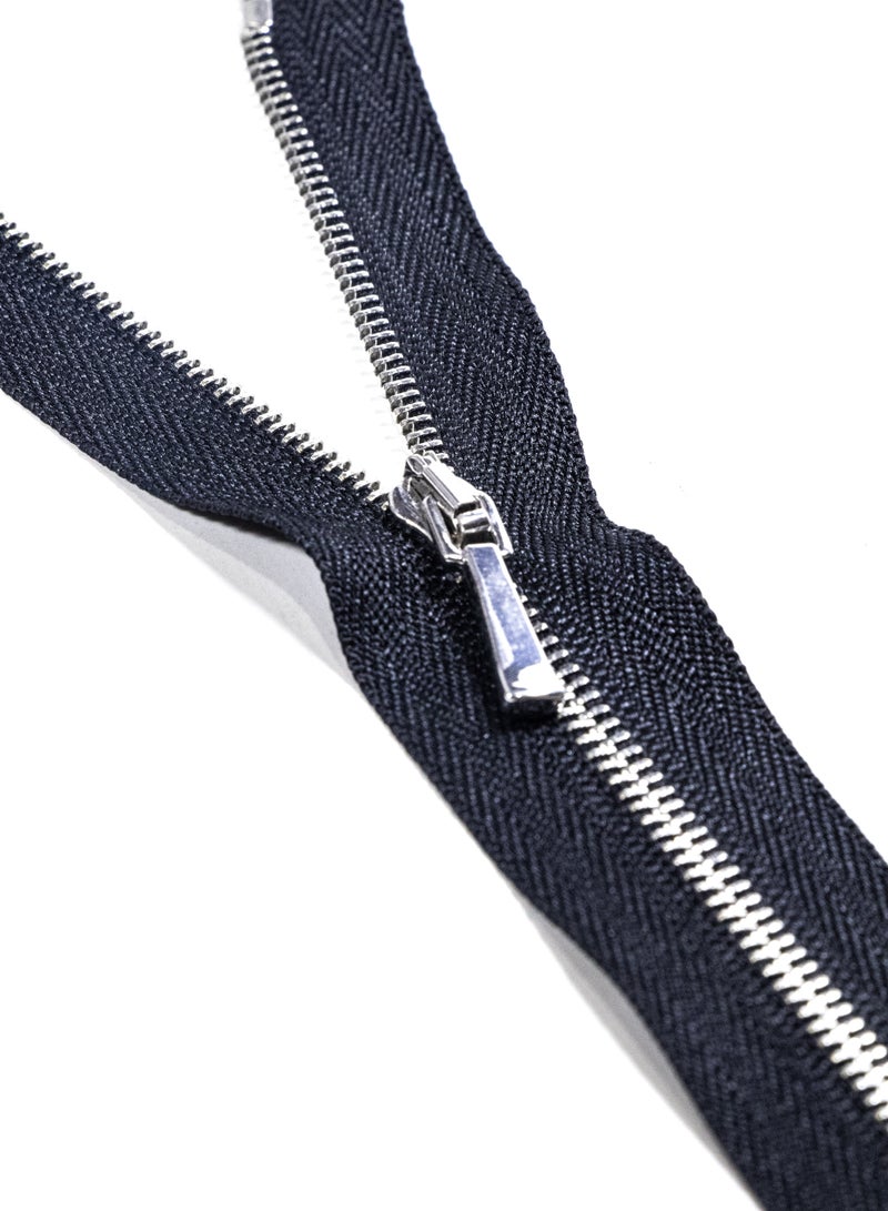 Premium Metal Zipper No.1 - 4pcs - 20cm Heavy-Duty Zippers for Sewing, Crafts & Fashion Accessories (Black+Silver) - Image 2