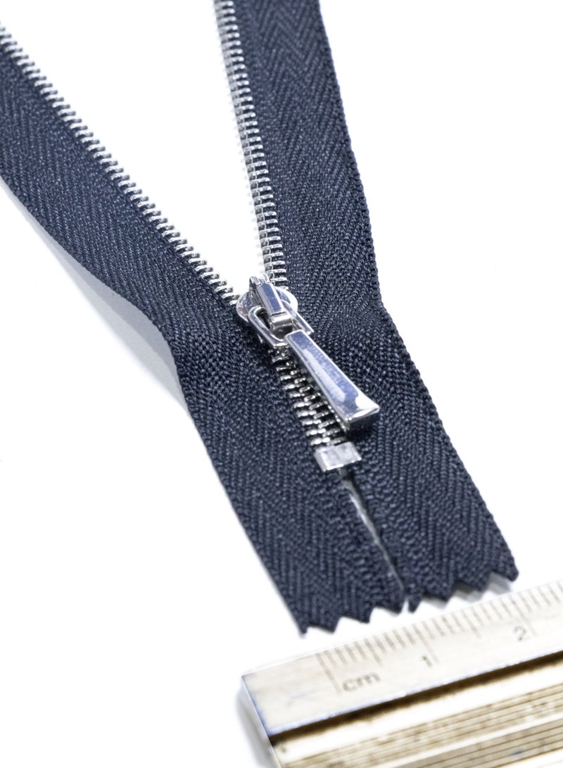 Premium Metal Zipper No.1 - 4pcs - 20cm Heavy-Duty Zippers for Sewing, Crafts & Fashion Accessories (Black+Silver) - Image 4