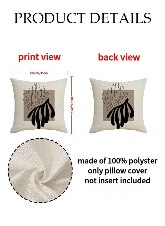 4 Pcs Pillow Covers Set ，Modern Style Cushion Covers，Square Linen Pillowcase，Wear Resistant and Durable，for Outdoor Patio Garden Living Room Sofa Farmhouse Decor ，45 x 45cm - Image 4