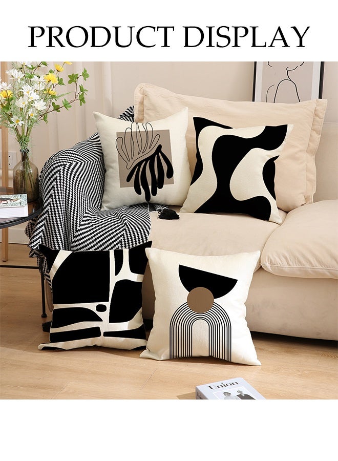 4 Pcs Pillow Covers Set ，Modern Style Cushion Covers，Square Linen Pillowcase，Wear Resistant and Durable，for Outdoor Patio Garden Living Room Sofa Farmhouse Decor ，45 x 45cm - Image 5