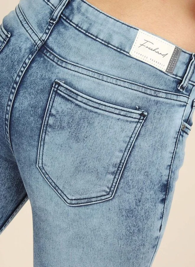 Freehand  Women Slim Fit Solid Mid Rise Jeans  | Best Price UAE