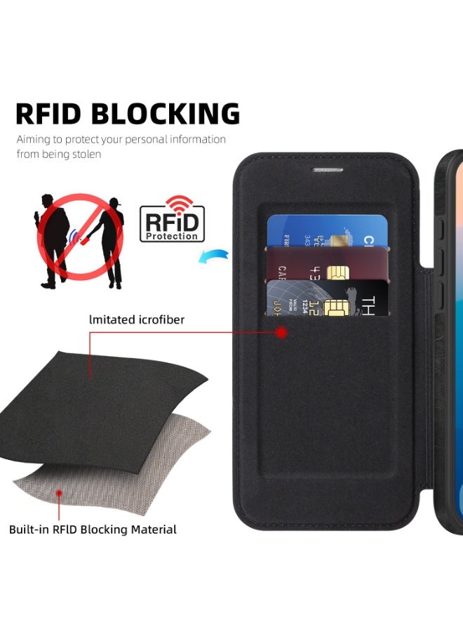 Magnetic Flip Leather Wallet Case for iPhone 17 Pro Max / 17 Pro with RFID Blocking Card Slot, Full Coverage Shockproof Cover - Image 5