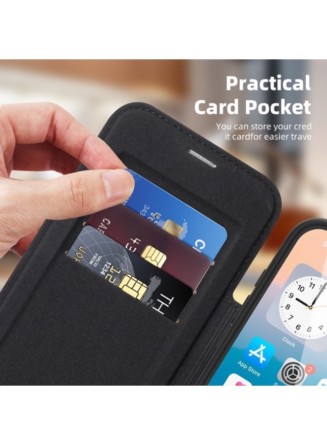 Magnetic Flip Leather Wallet Case for iPhone 17 Pro Max / 17 Pro with RFID Blocking Card Slot, Full Coverage Shockproof Cover - Image 4