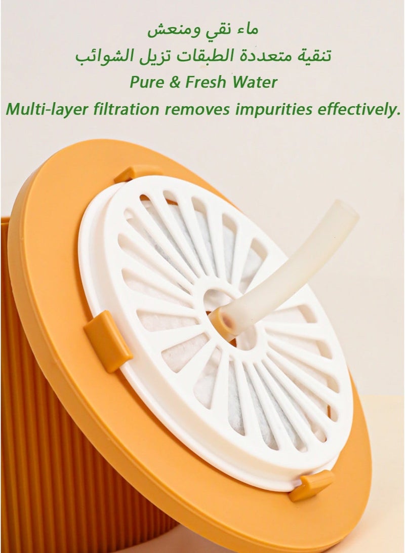 نافورة ماء للقطط بتصميم الصبار مع نافورة متدفقة، تصميم هادئ، تنقية متعددة الطبقات، تعمل بـ USB، وبنية سهلة التنظيف للمنازل السعودية - Image 4