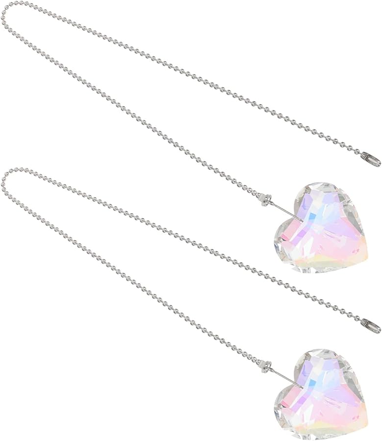 قلادة مصباح بلورية على شكل قلب لمروحة السقف، زينة للمنزل والحديقة - Image 2