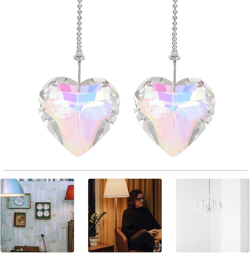 قلادة مصباح بلورية على شكل قلب لمروحة السقف، زينة للمنزل والحديقة - Image 5