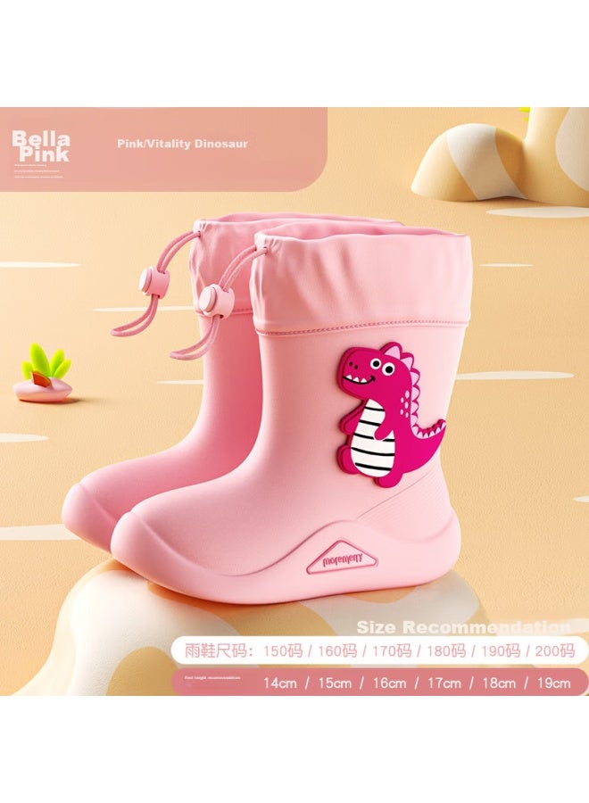 Moremerry Children's Rain Boots For Boys And Girls, Waterproof 3d Cartoon Non-slip Wear-resistant Rain Boots, Pink Princess, Size 16 - Image 1