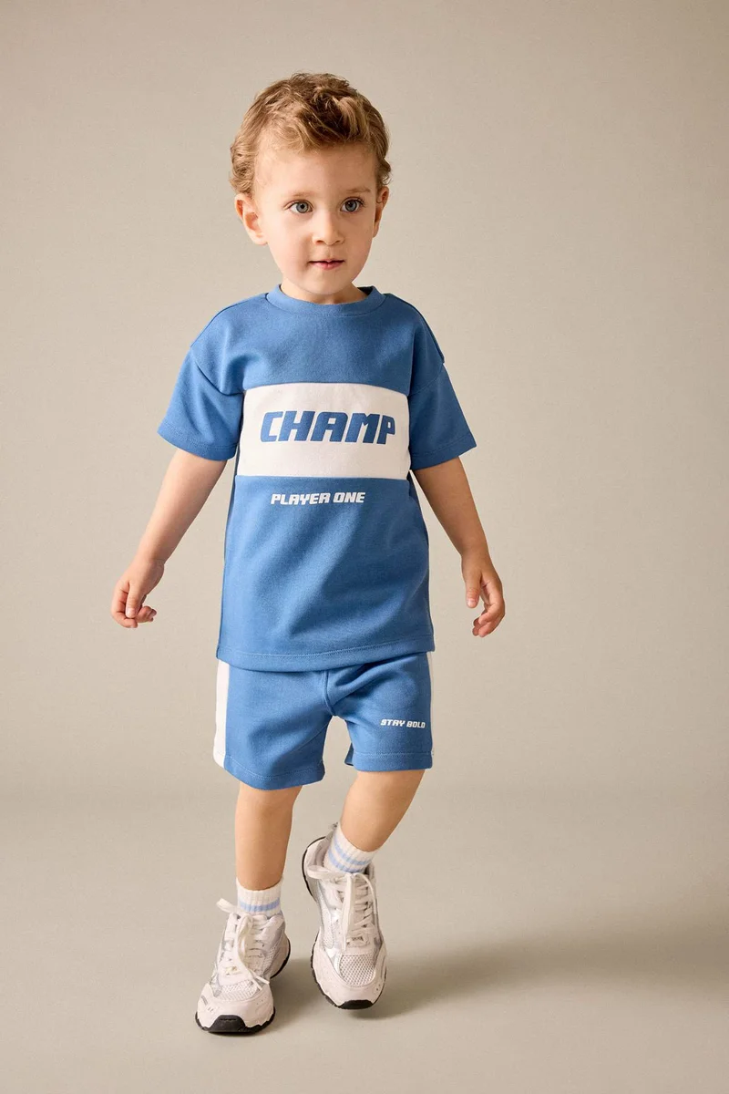 ديفاكتو Baby Boy 2 piece Oversize Fit Slogan Set