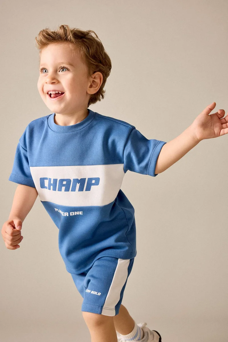 ديفاكتو Baby Boy 2 piece Oversize Fit Slogan Set