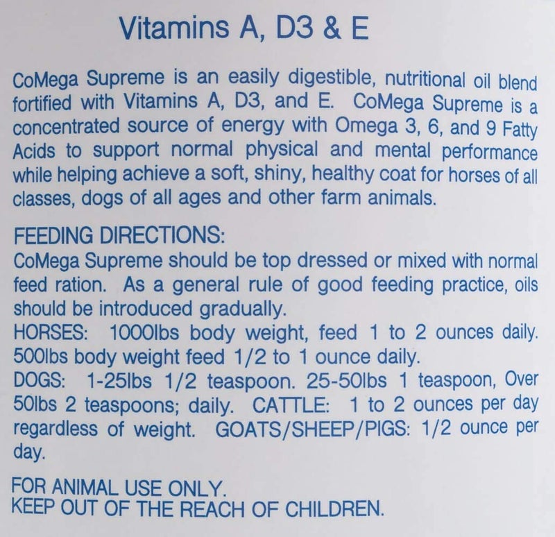 AniMed CoMega Supreme, 1 Gallon, Balanced Essential Fatty Acid Coat Supplement for Horses - Image 4