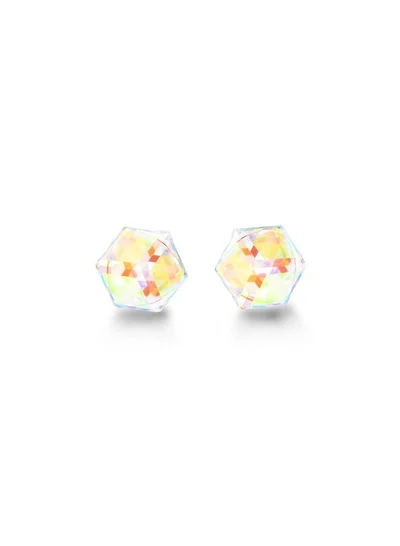Seona Seona Irene 4mm Cubic Cut Crystal Stud Earrings – Hypoallergenic Tarnish‑Free Stainless Steel Jewelry for Women, Radiant Everyday Women Accessory with Timeless Elegance and Lasting Brilliance - Aurore Boreale