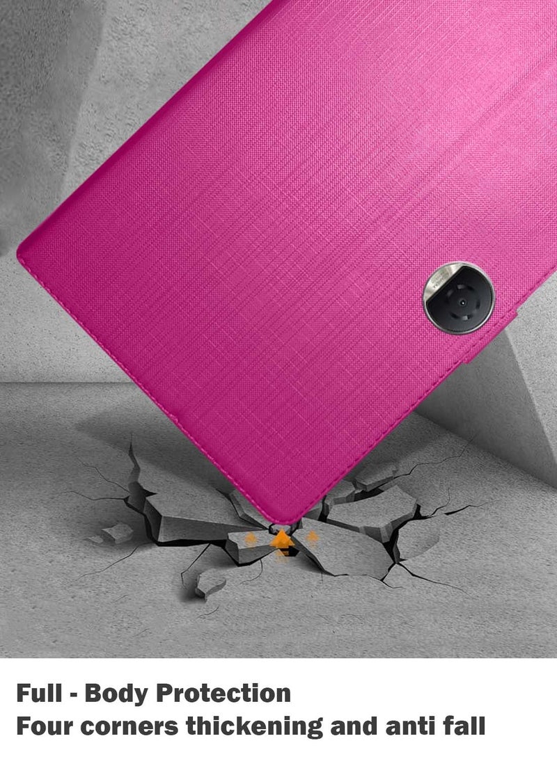 Wtech Honor Pad 9 12.1 inch 2023 ASN Love Series PU Leather Magnetic Closure Flip Case Cover - Pink - Image 3