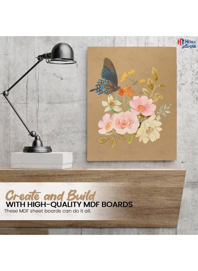 هيتكس لوح MDF سادة - بني - ٣ مم | سطح أملس غير مصقول وحواف مصقولة | مثالي لمشاريع "اصنعها بنفسك"، ديكور المنزل، التصميم الداخلي، النجارة، الحرف اليدوية، والرسم (٦٠ سم × ٤٠ سم - ٦ قطع) - Image 5