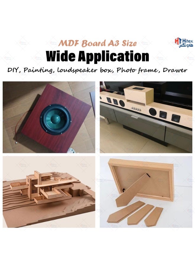 هيتكس لوح MDF سادة - بني - ٣ مم | سطح أملس غير مصقول وحواف مصقولة | مثالي لمشاريع "اصنعها بنفسك"، ديكور المنزل، التصميم الداخلي، النجارة، الحرف اليدوية، والرسم (٦٠ سم × ٤٠ سم - ٦ قطع) - Image 4