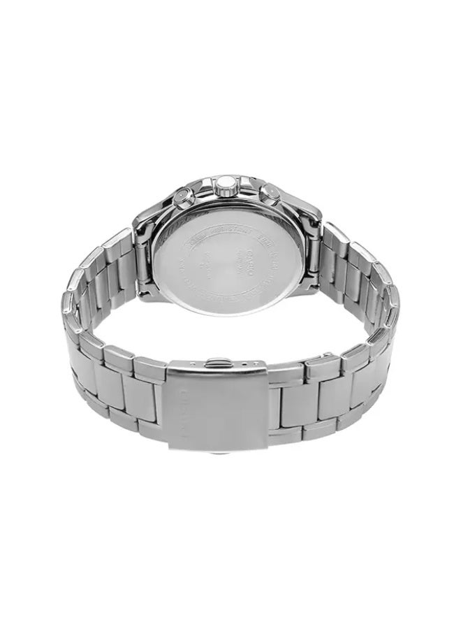 كاسيو ساعة كاسيو MTP-1374D-7A2VDF للرجال – سوار ستانلس ستيل | قرص متعدد الوظائف مع عرض اليوم والتاريخ – فضي وأزرق - Image 4