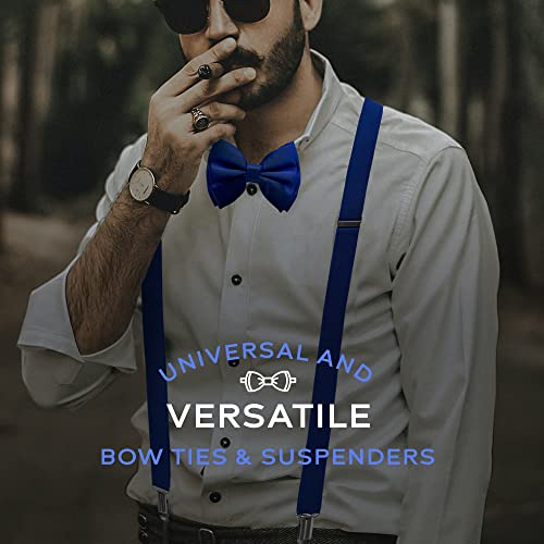 Man of Men - Bowtie & Suspender Sets - Solid Colors (Blue) - Image 3