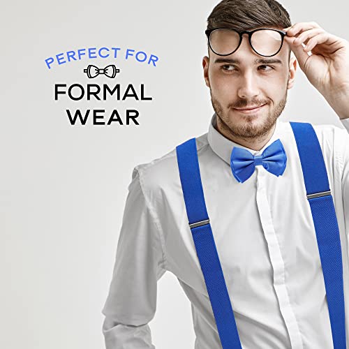 Man of Men - Bowtie & Suspender Sets - Solid Colors (Blue) - Image 5
