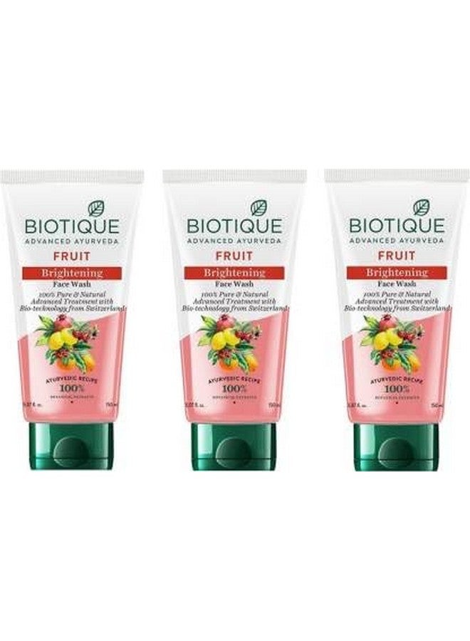 BIOTIQUE Fruit Brightening 150 ml (Pack of 3) Face Wash (450 ml)