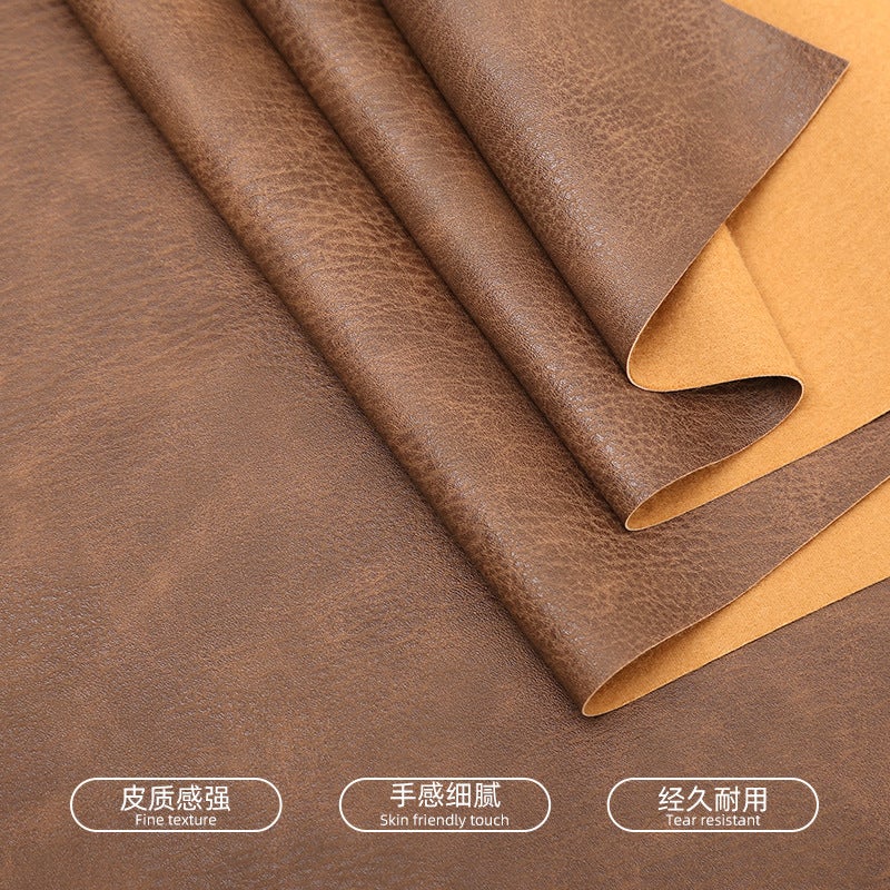 1.2 Thick Crazy Horse Leather Material Cowhide Artificial Leather Fabric Pu Soft Bag Sofa Fabric Diy Handmade Material - Image 3