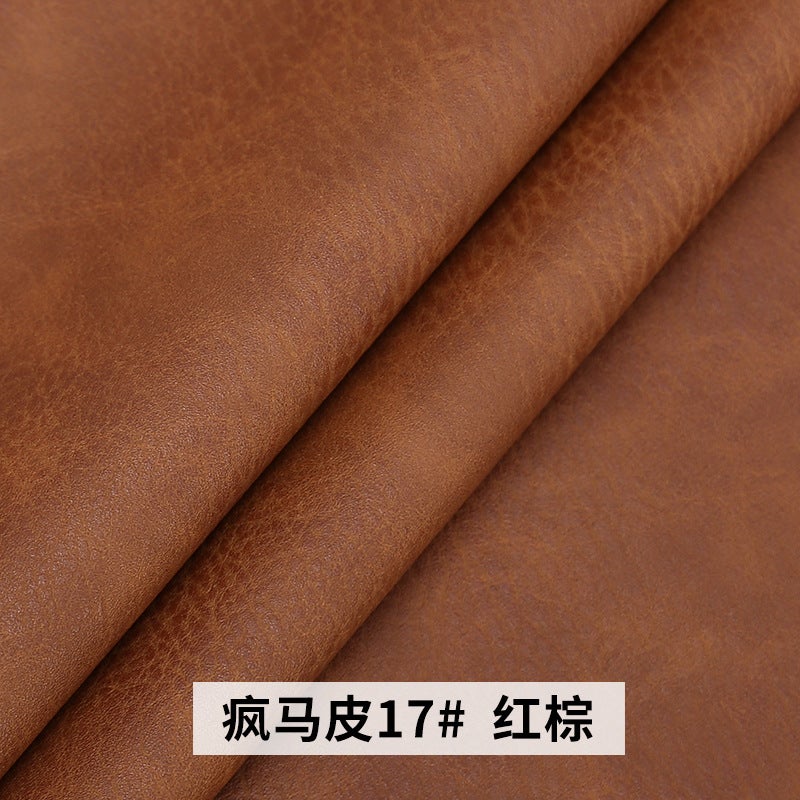1.2 Thick Crazy Horse Leather Material Cowhide Artificial Leather Fabric Pu Soft Bag Sofa Fabric Diy Handmade Material - Image 1