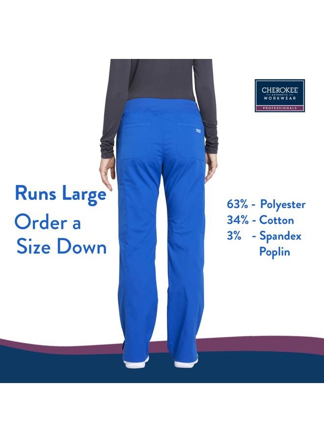 Cherokee Women's Professionals Ww170 Mid Rise Straight Leg Pull-On Pant X-Small Royal - Image 3