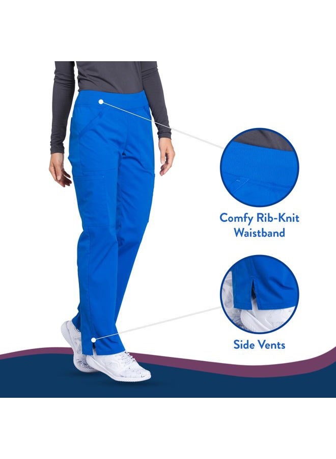 Cherokee Women's Professionals Ww170 Mid Rise Straight Leg Pull-On Pant X-Small Royal - Image 5